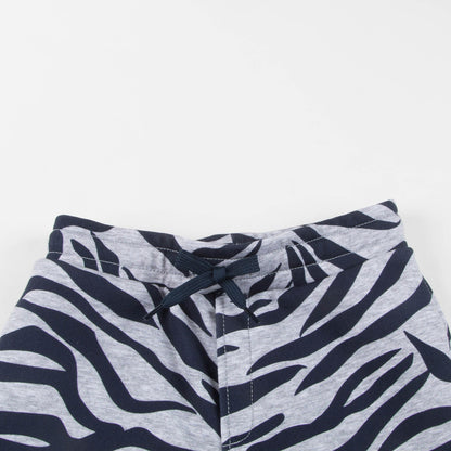 Boys Marl Grey Printed Cotton Shorts
