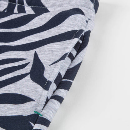 Boys Marl Grey Printed Cotton Shorts