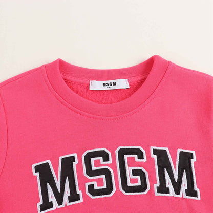 Girls Fuchsia Logo Cotton Sweatshirt