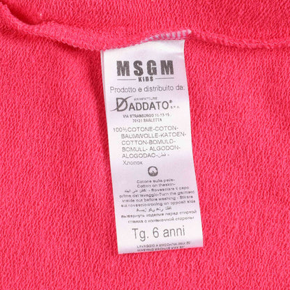 Girls Fuchsia Logo Cotton Sweatshirt