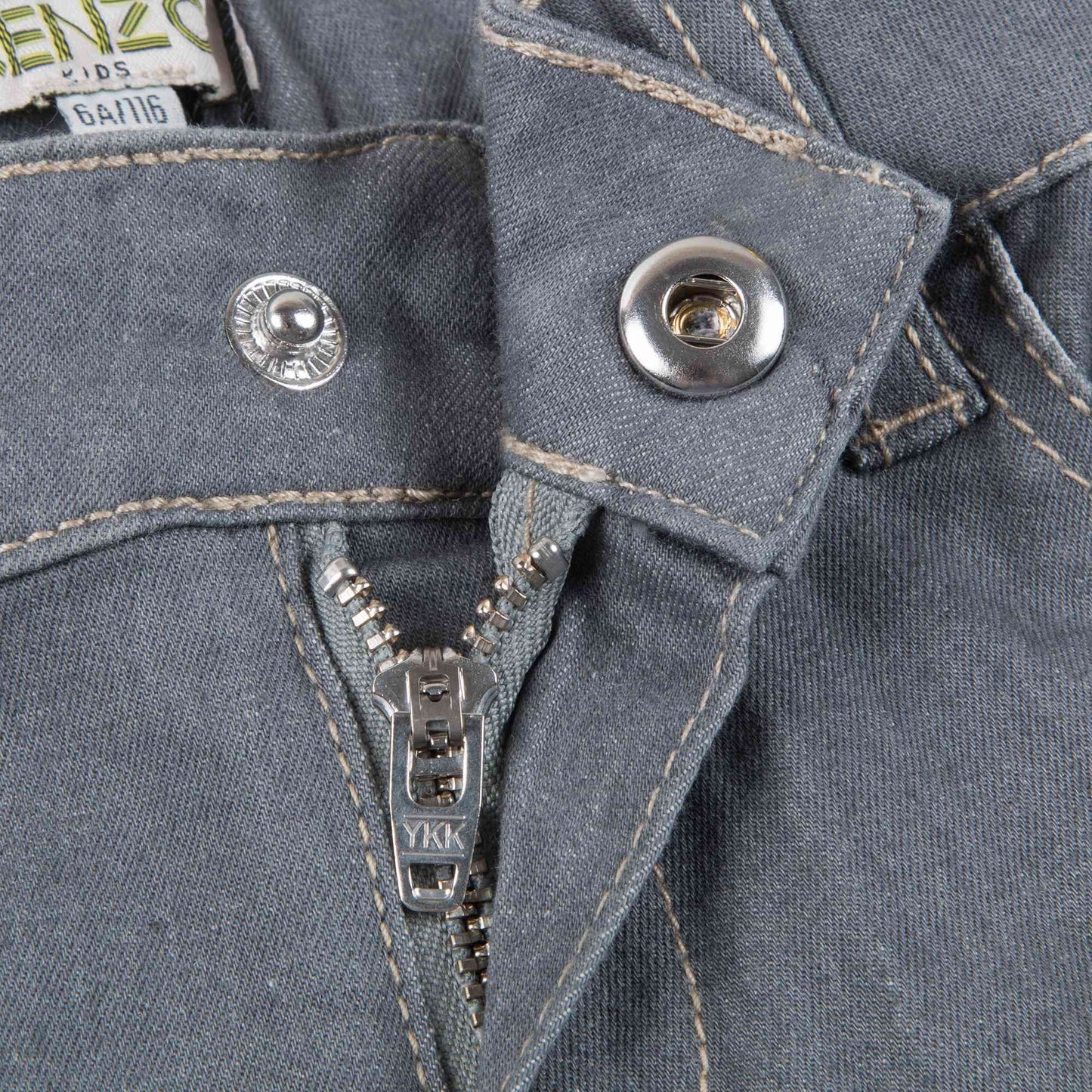Girls Light Grey Cotton Jeans