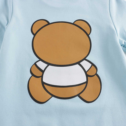 男婴蓝色Logo棉连体衣