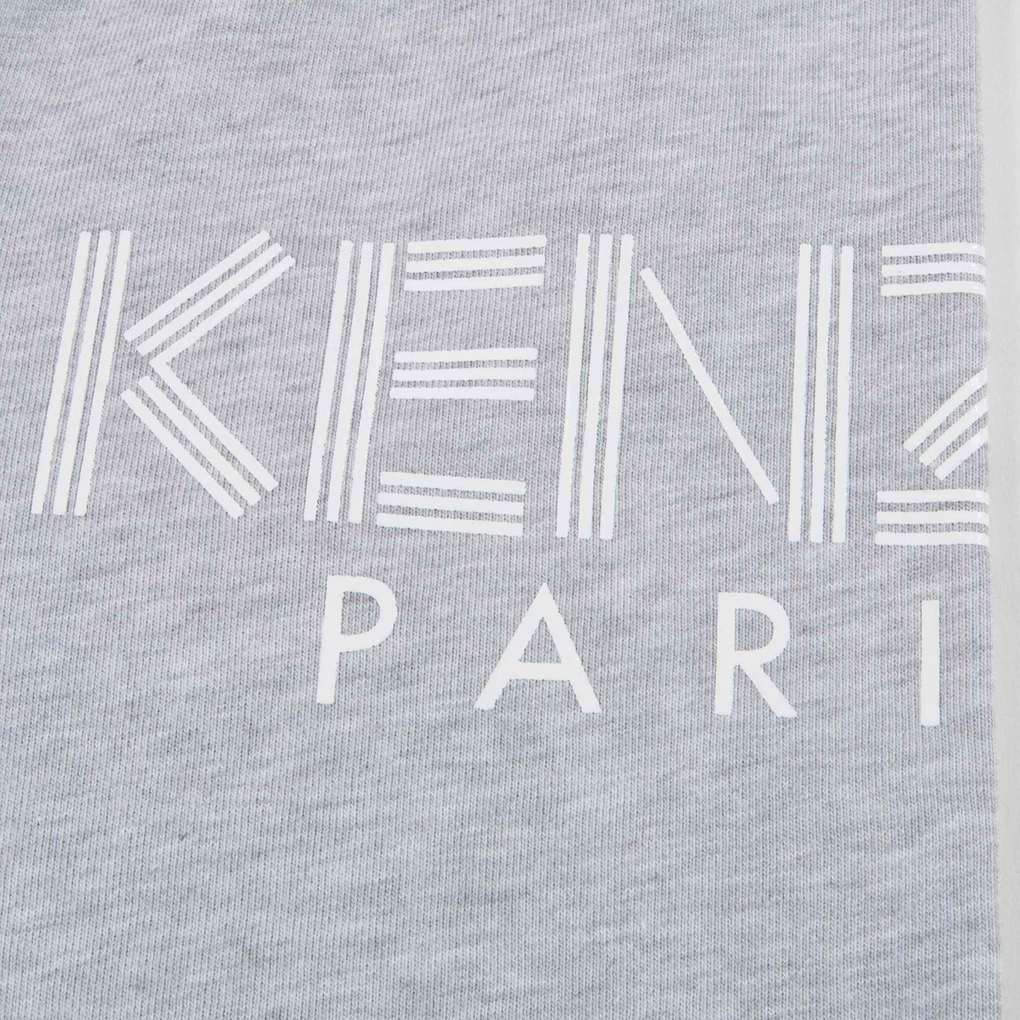 Girls Marl Grey Logo Cotton Trousers