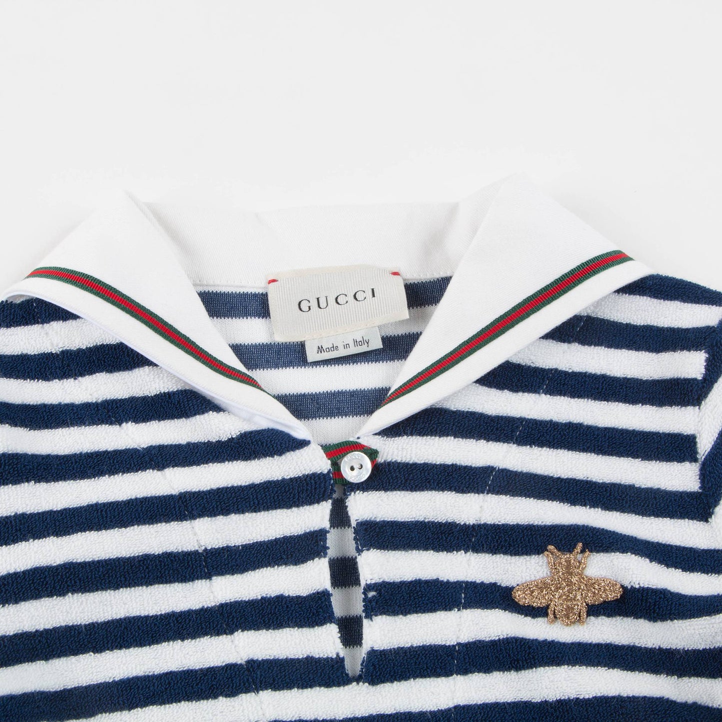 Girls Blue & White Striped Towelling Dress