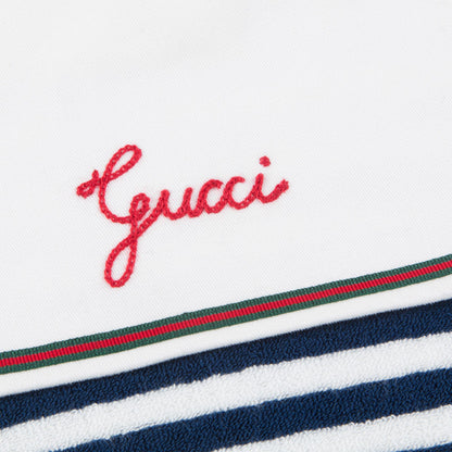 Girls Blue & White Striped Towelling Dress