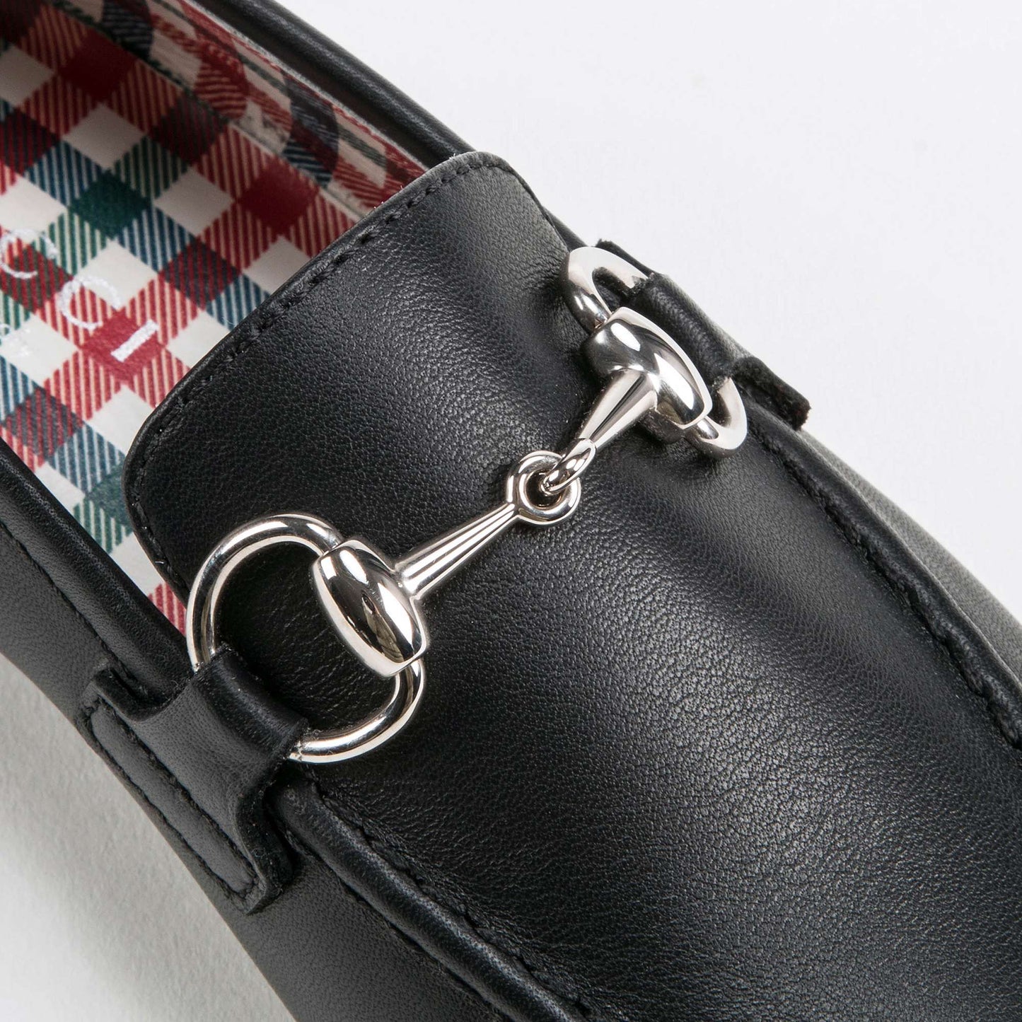 Girls Black Leather Horsebit  Loafers