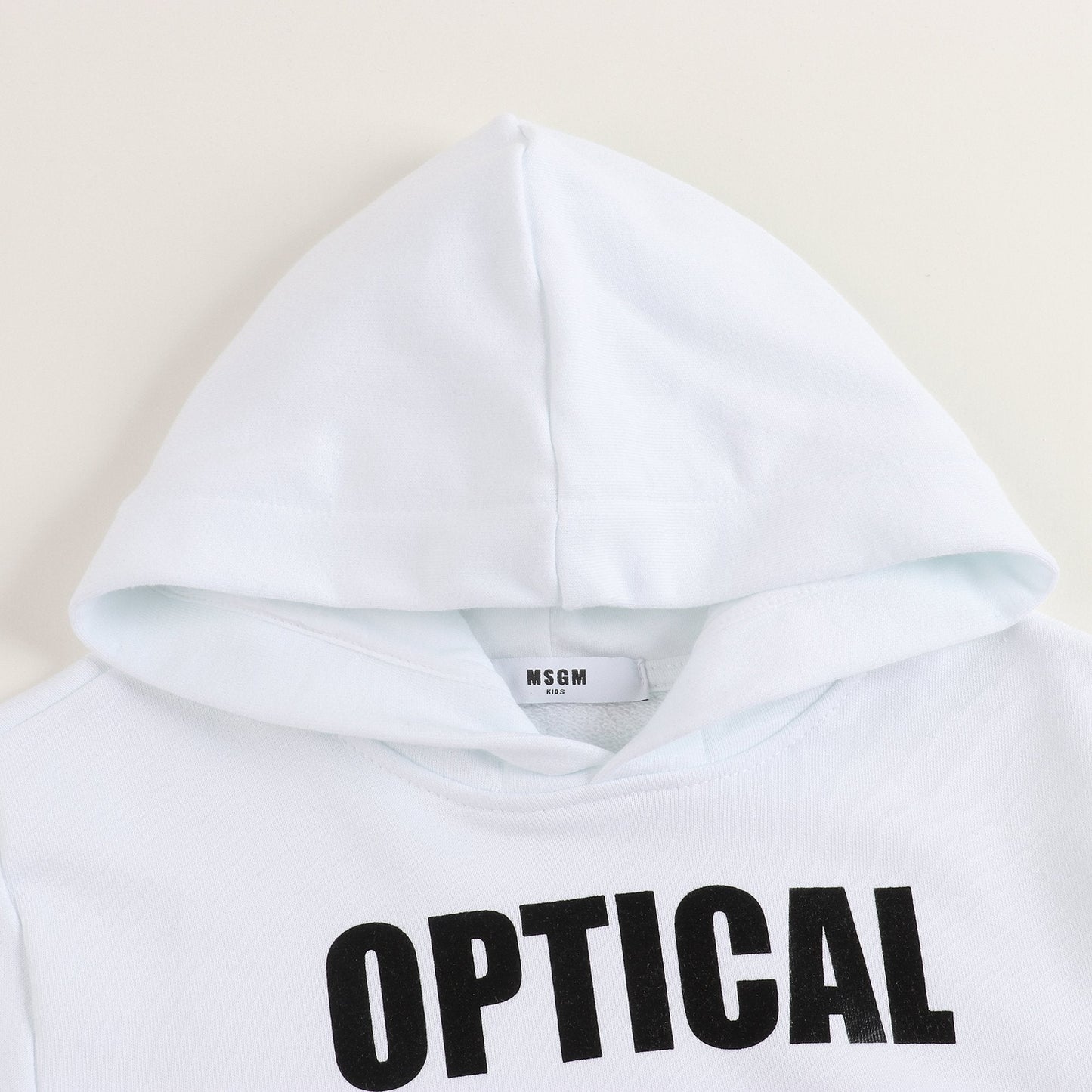 Girls White Hooded Cotton Sweatshirt