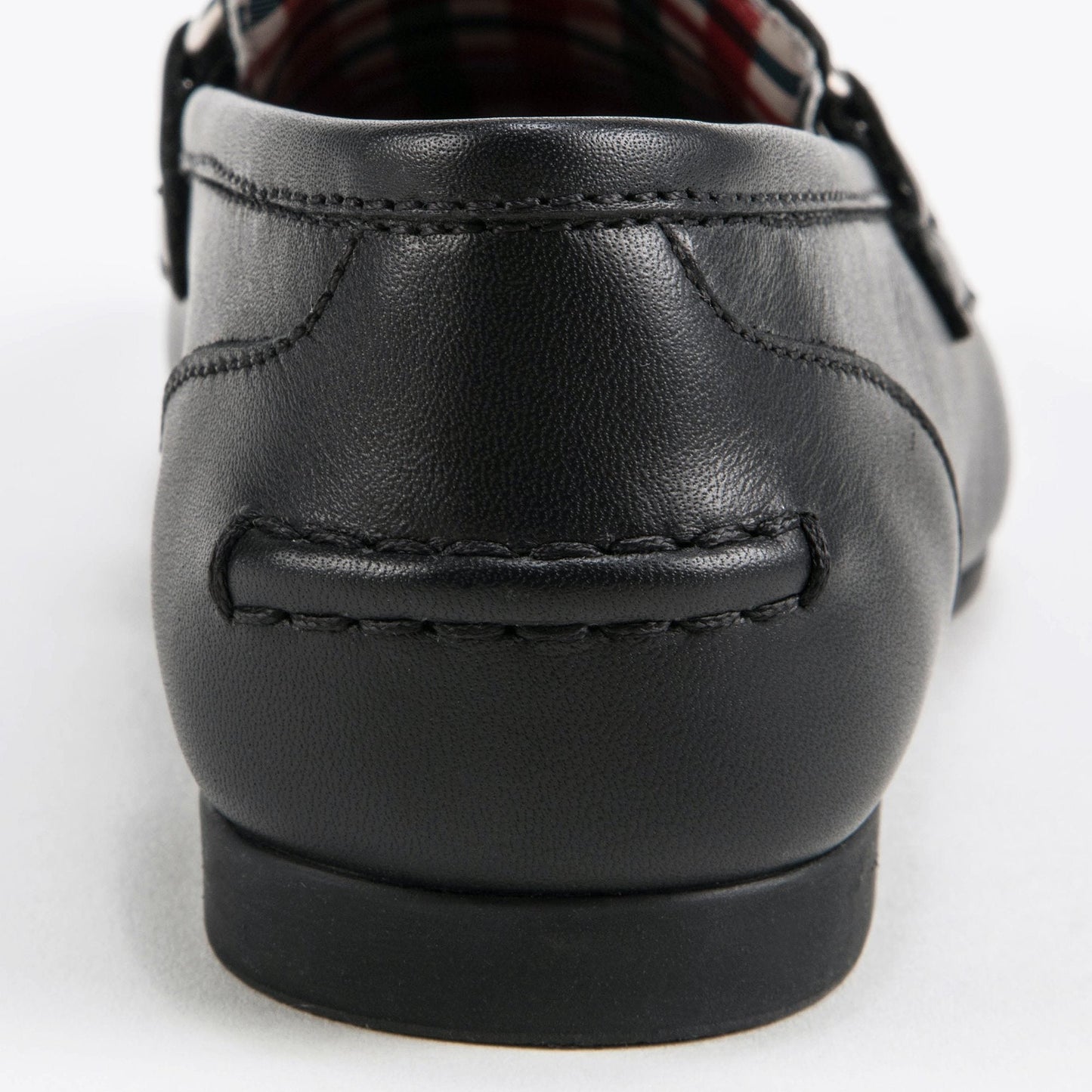 Girls Black Leather Horsebit  Loafers