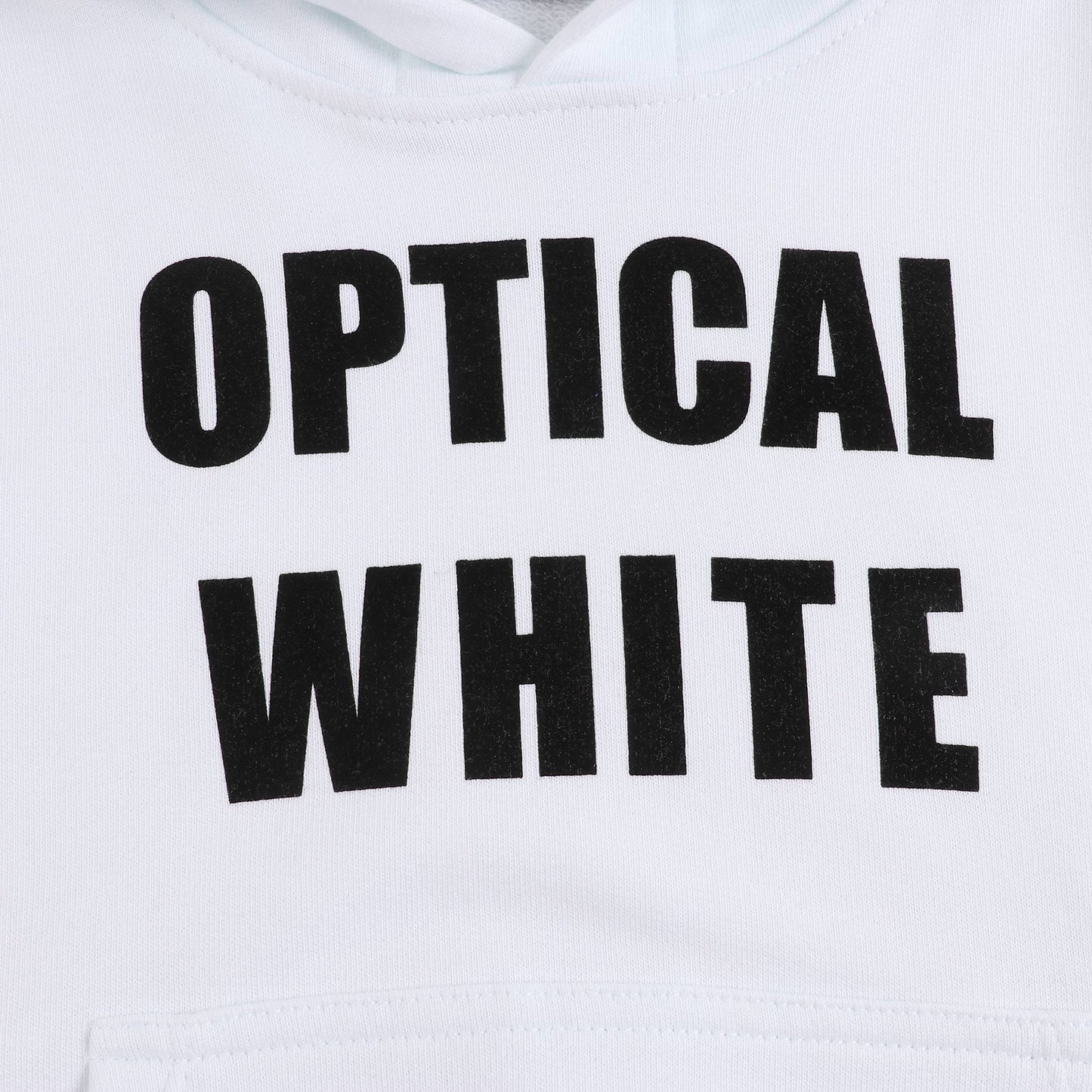 Girls White Hooded Cotton Sweatshirt