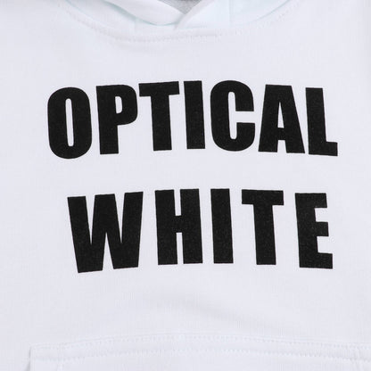 Girls White Hooded Cotton Sweatshirt