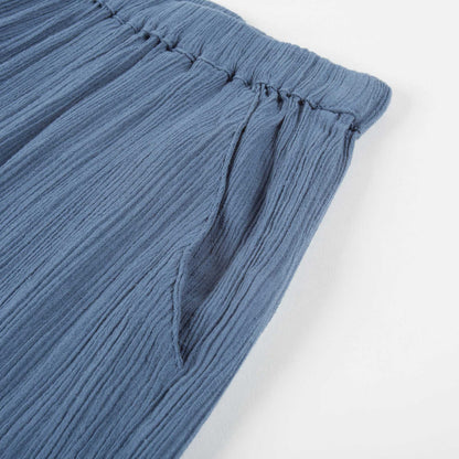 Girls Blue "Cotton Crepe" Trousers