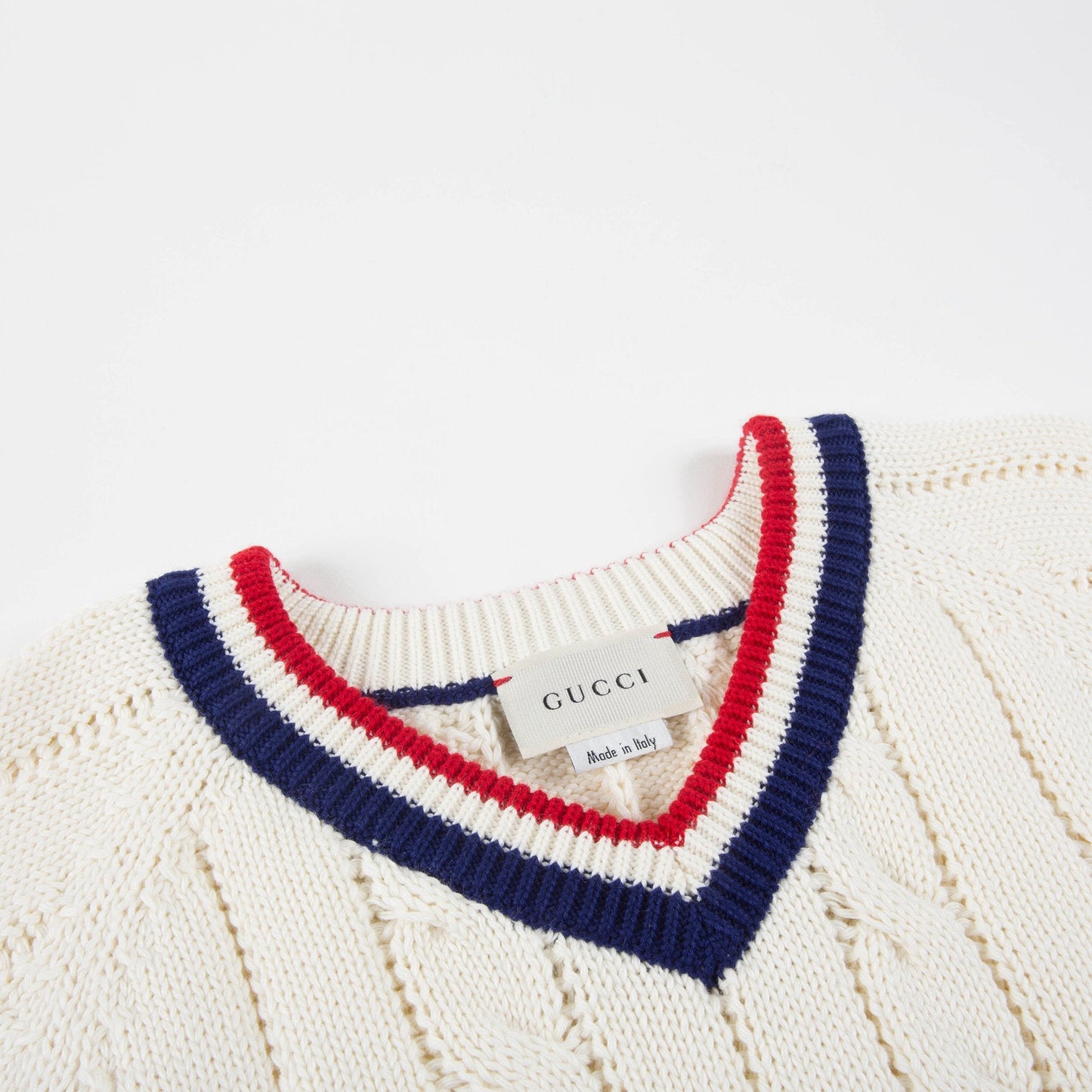 Girls White & Red Striped  Sweater