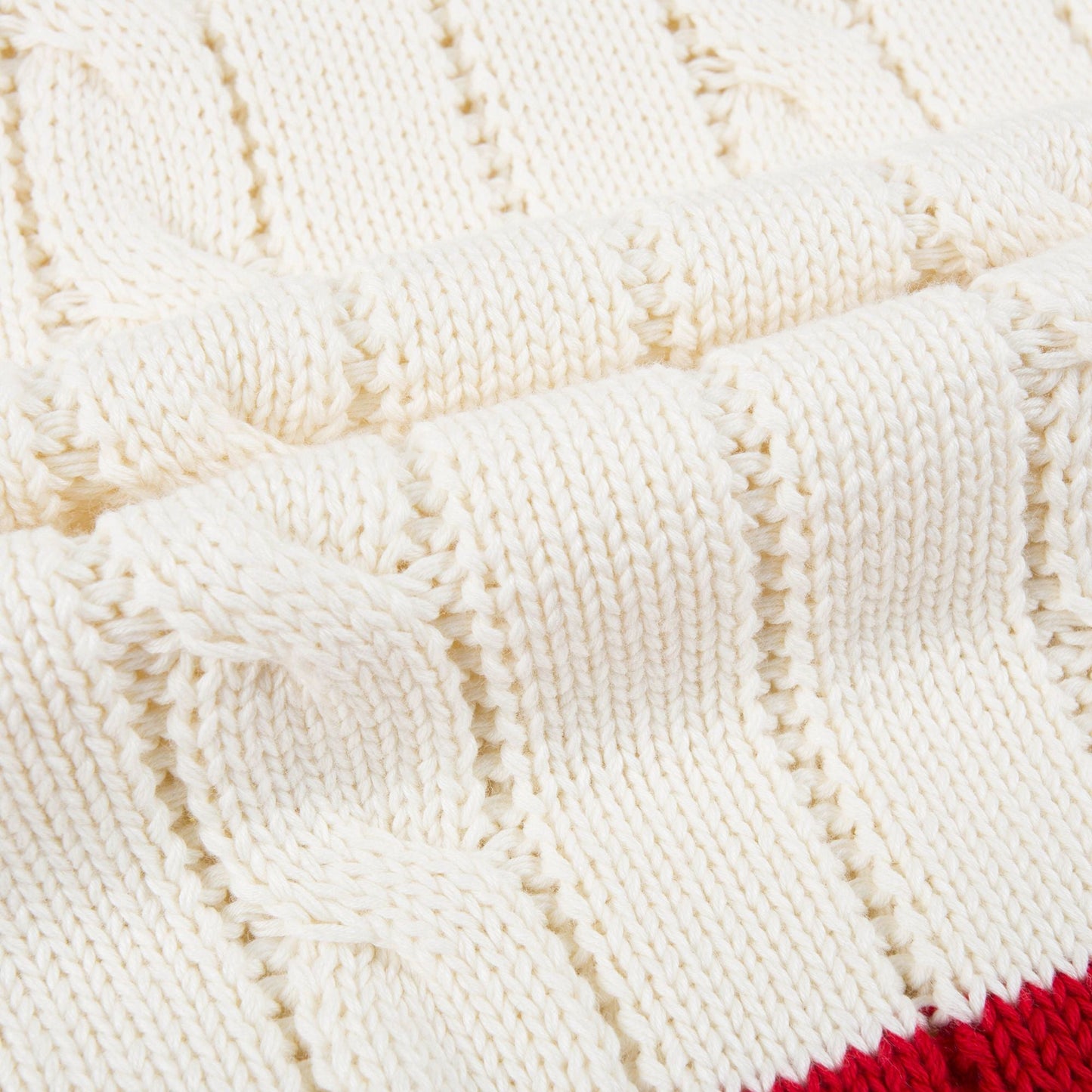 Girls White & Red Striped  Sweater