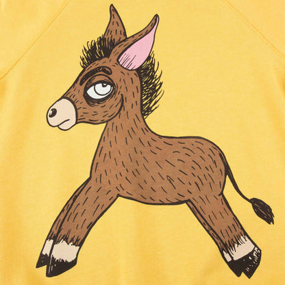 Girls Yellow Donkey Organic Cotton Sweatshirt