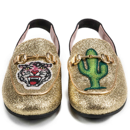 Baby Girls Golden Printed Shoes