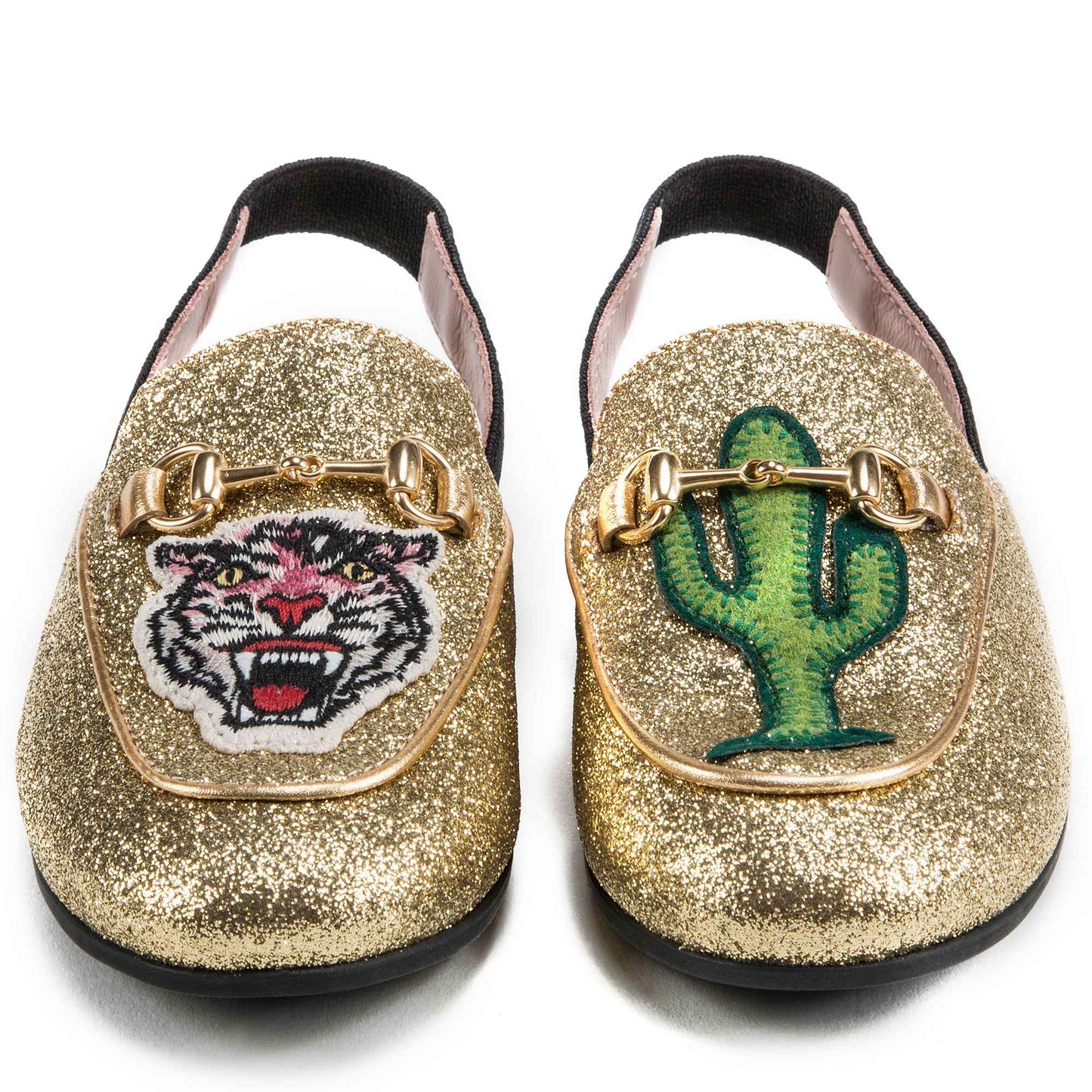 Girls Golden Printed Shoes