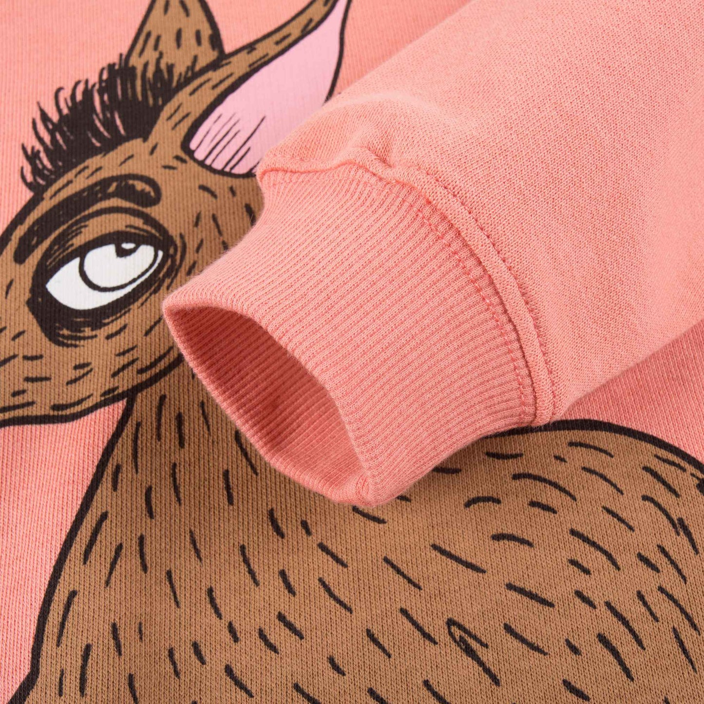 Girls Pink Donkey Organic Cotton Sweatshirt