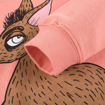 Girls Pink Donkey Organic Cotton Sweatshirt