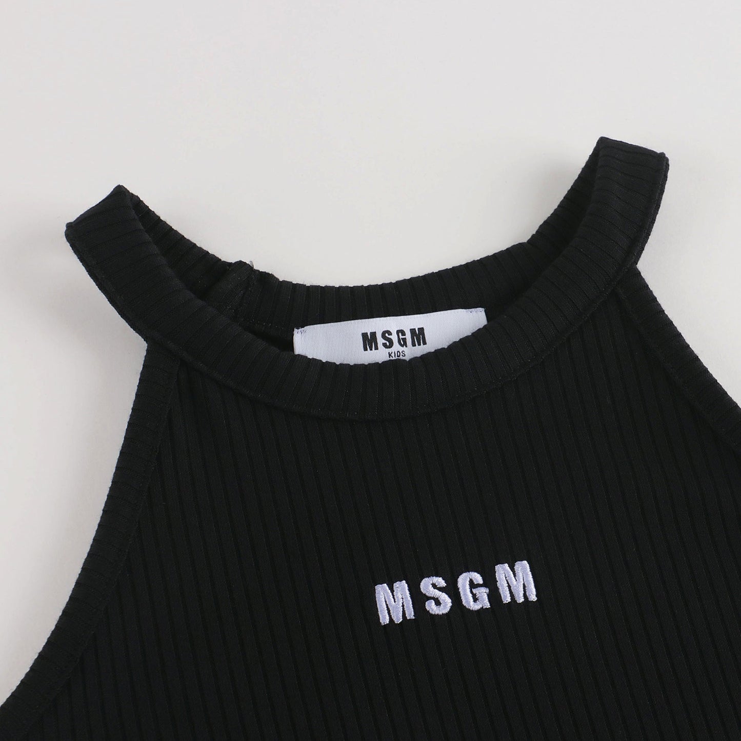 女童黑色Logo吊带背心