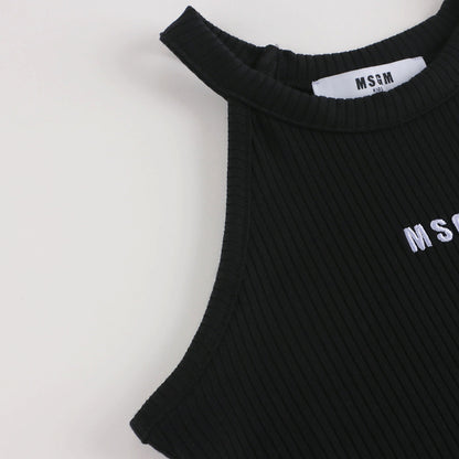 女童黑色Logo吊带背心