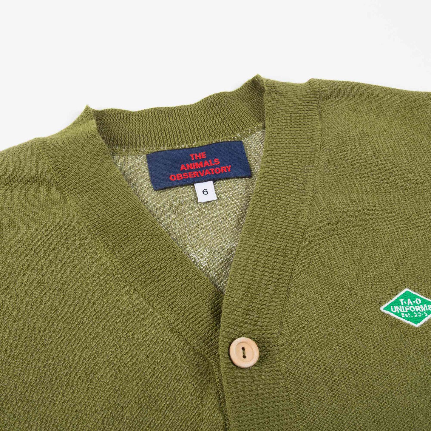 Girls Military Green Cotton Cardingan