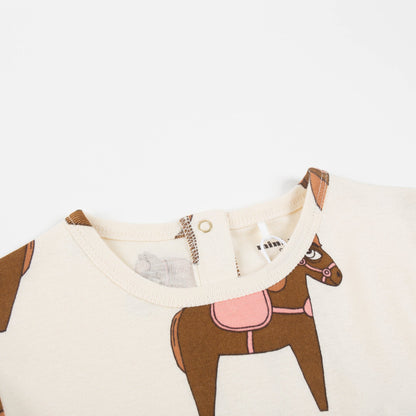Girls Beige Donkey Organic Cotton Dress