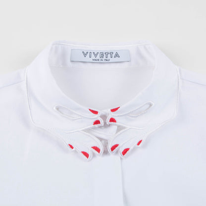 Girls White Hand Collar Cotton Dress