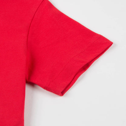Boys Red Printed Cotton T-shirt