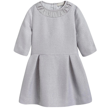 Girls Heather Grey Cotton Crew Collar 'Anaise' Dress