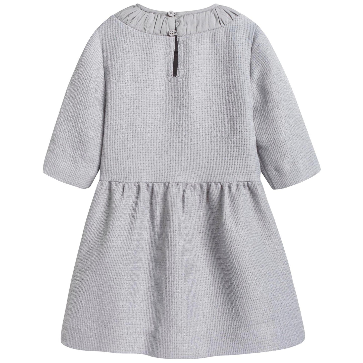 Girls Heather Grey Cotton Crew Collar 'Anaise' Dress