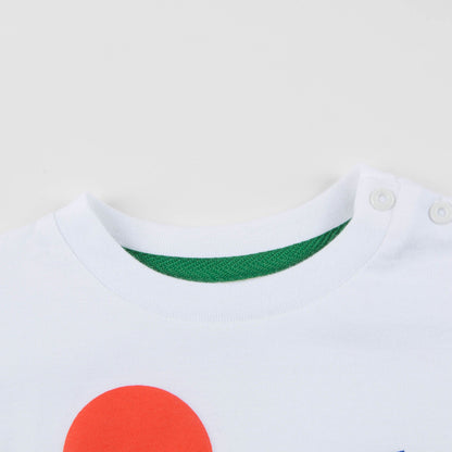 Baby Boys White Printed Cotton Jersey T-shirt