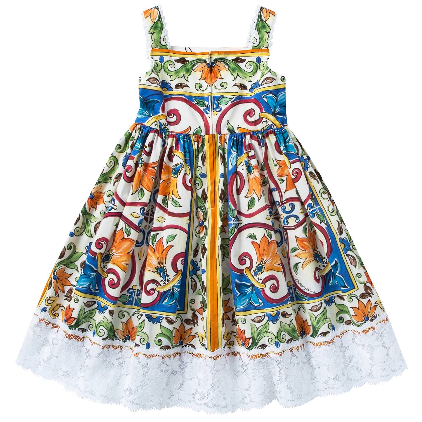 Girls Blue & Green "Maiolica" Dress
