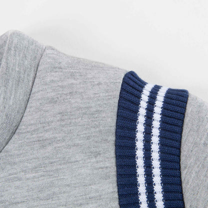 Boys Grey Printed Cotton Sweatshirt