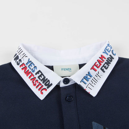 Boys Blue Cotton Polo Shirt