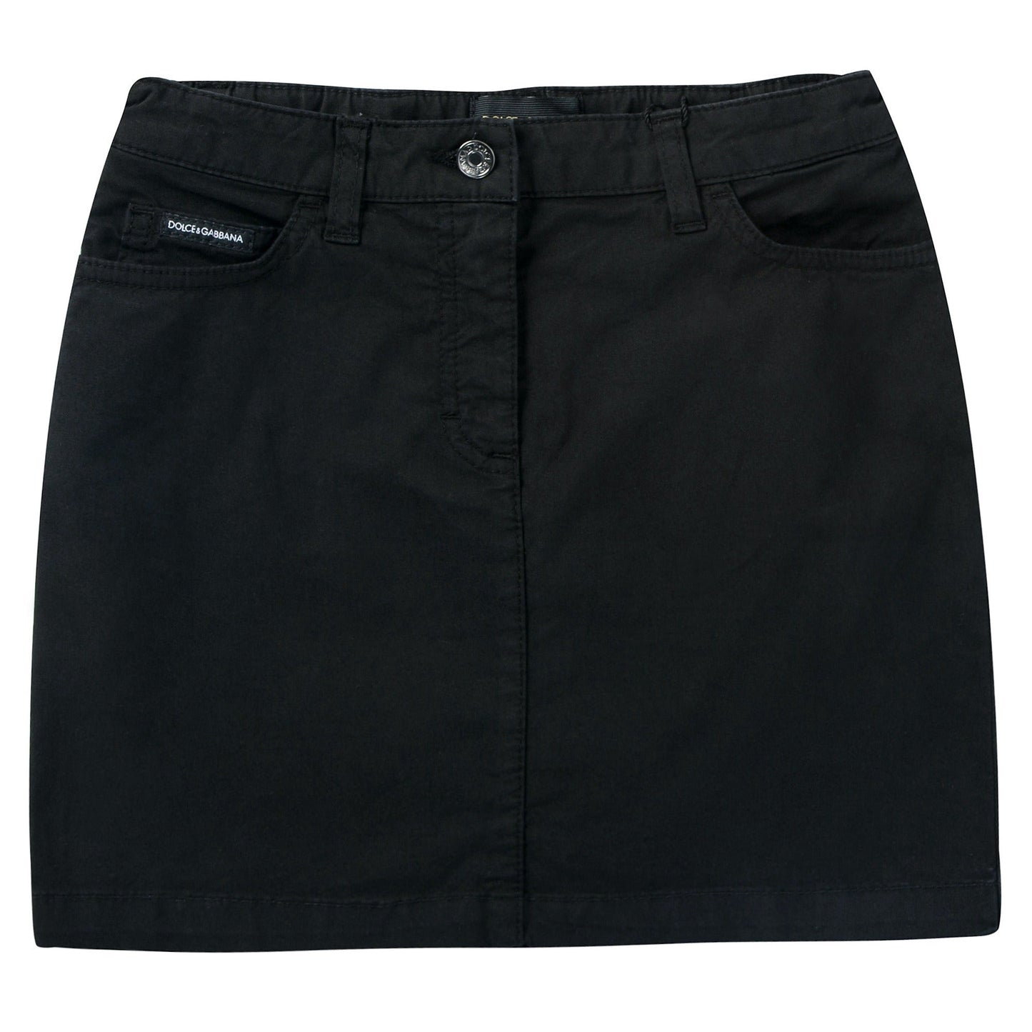 Girls Black Denim Skirt