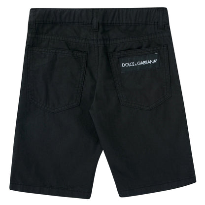 Boys Black Denim Shorts