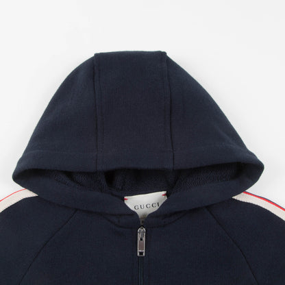 Baby Navy Blue Cotton Zip-up Top