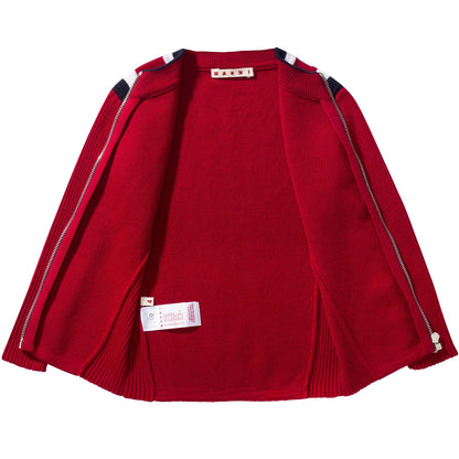Girls  Red   Wool  Cardigan