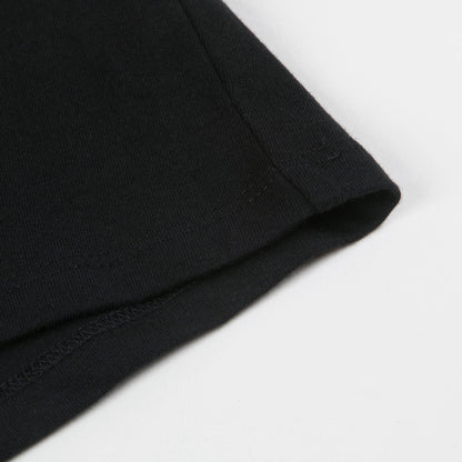 Girls & Boys Black Logo Cotton T-shirt
