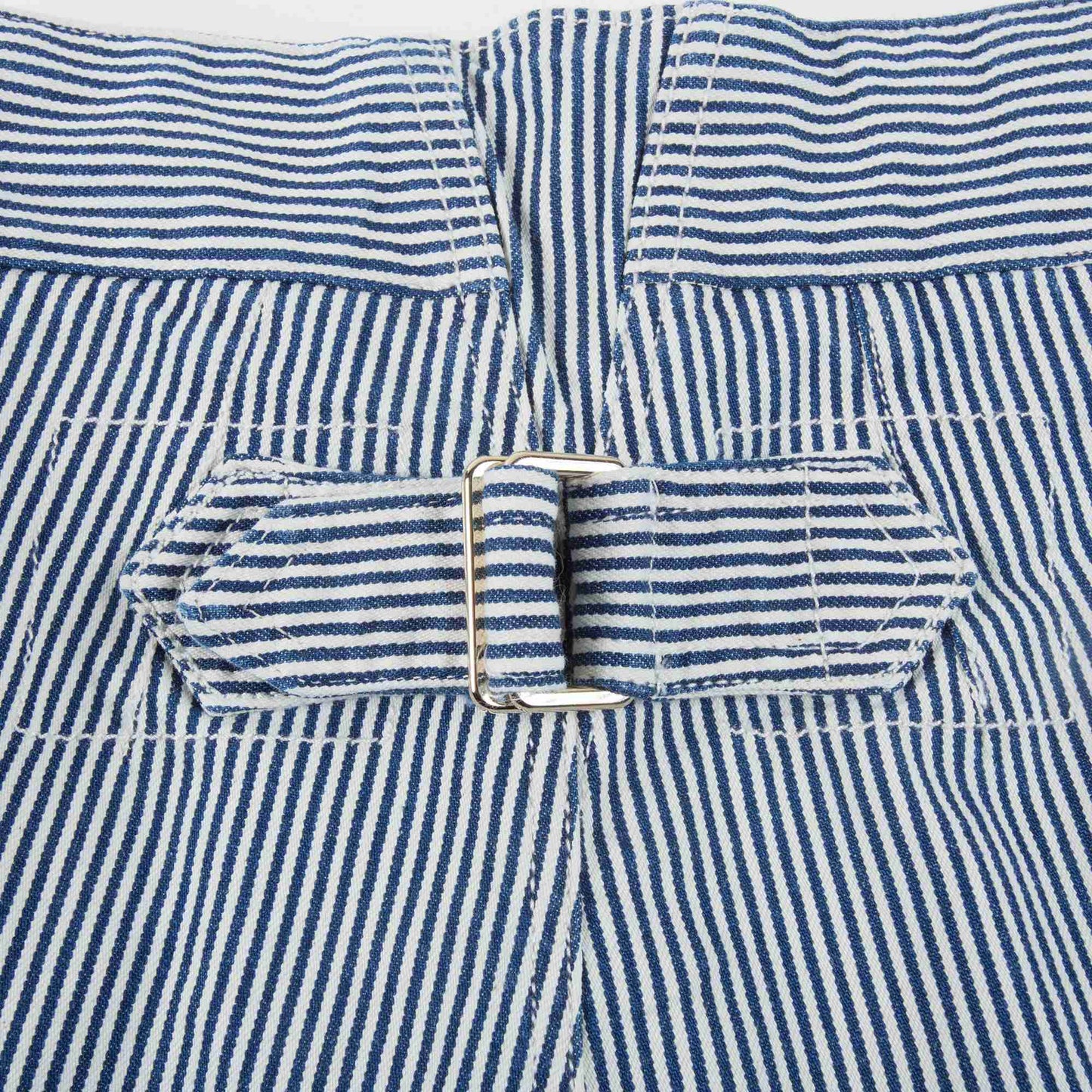 Girls Blue Striped Cotton Shorts