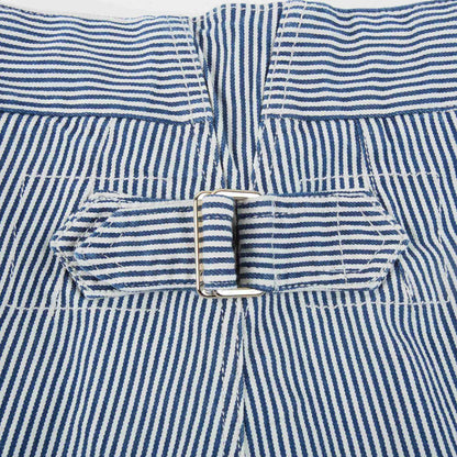 Girls Blue Striped Cotton Shorts