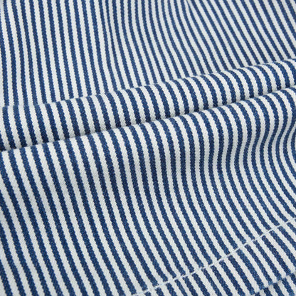 Girls Blue Striped Cotton Shorts