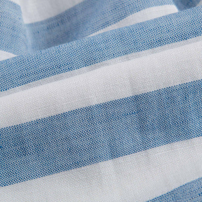 Girls Blue Striped Dress With Collar