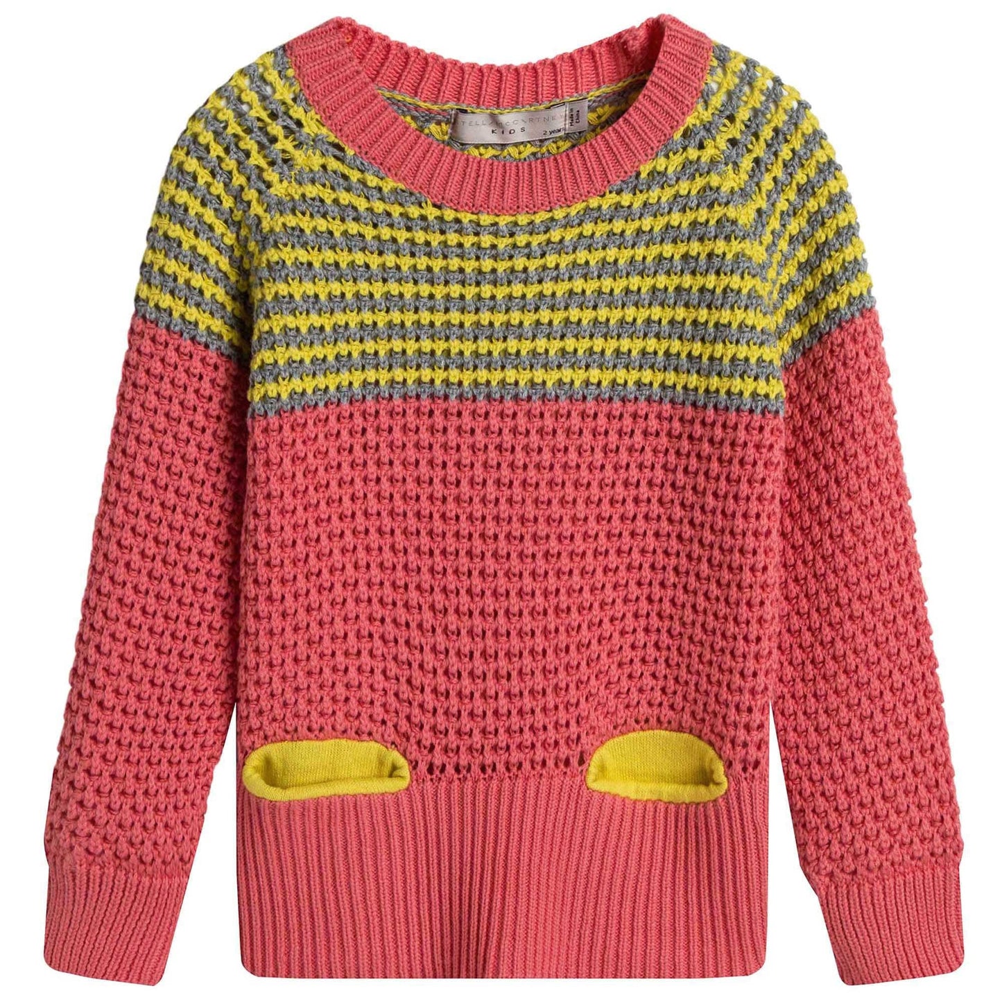 Girls Red Cotton 'Blossom' Sweater