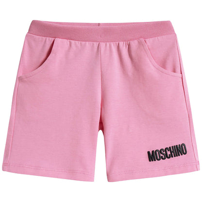 Baby Boys & Girls Ivory & Pink Cotton Shorts Set