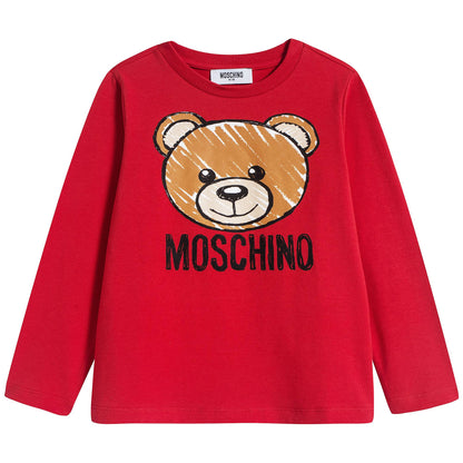 Boys & Girls Red Logo Cotton Top