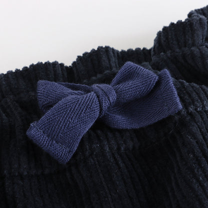 女童深蓝色灯芯绒短裤