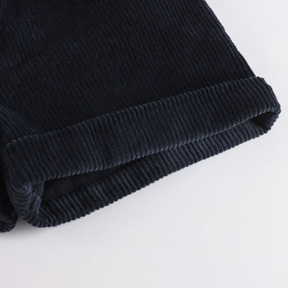 女童深蓝色灯芯绒短裤