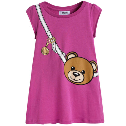 Girls Purple Moschino Teddy Toy Dress
