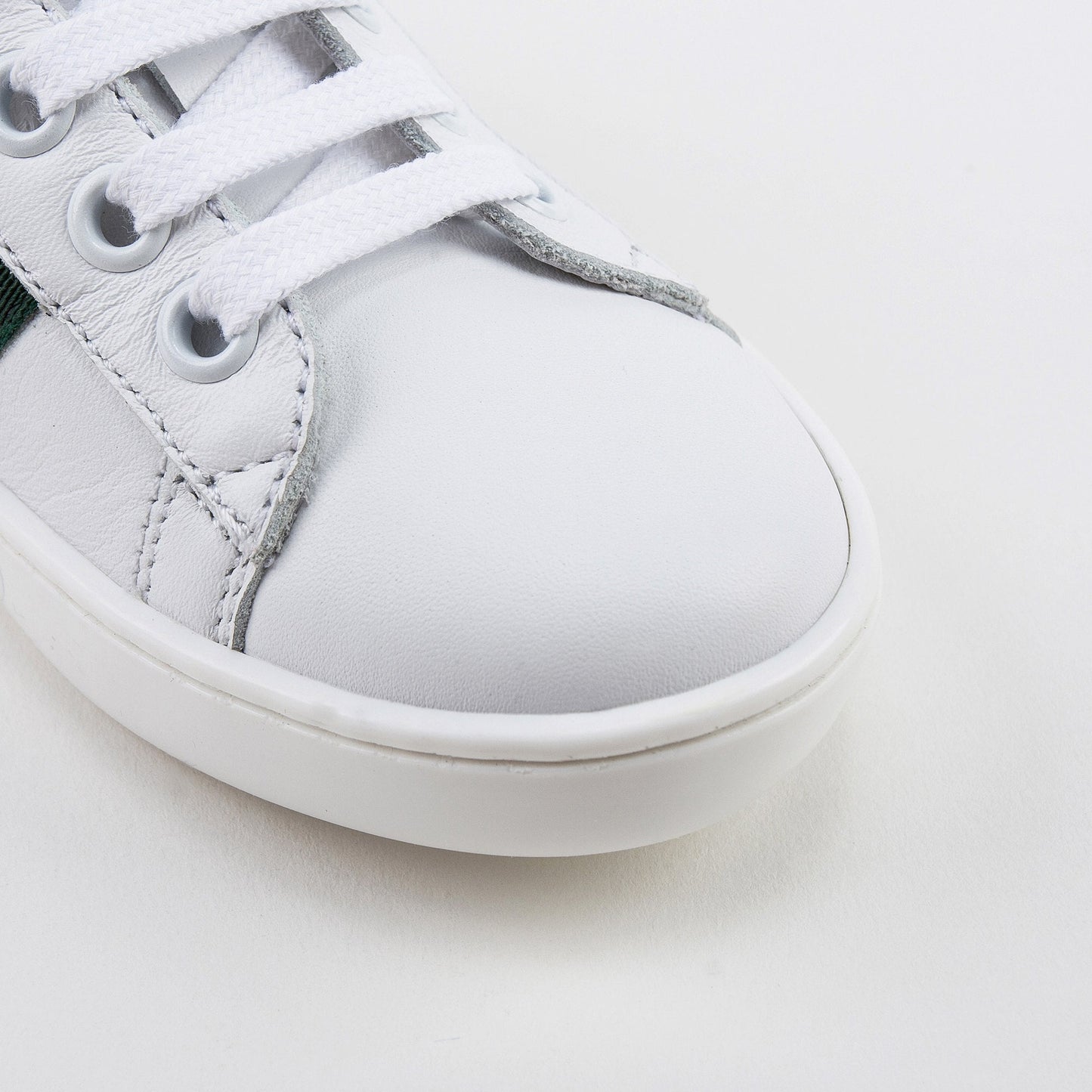 Girls White  Shoelace  Leather Trainers